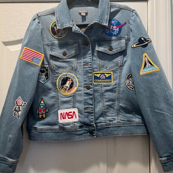 Patch Pre-Washed Denim Jacket, - Picture 1 of 1